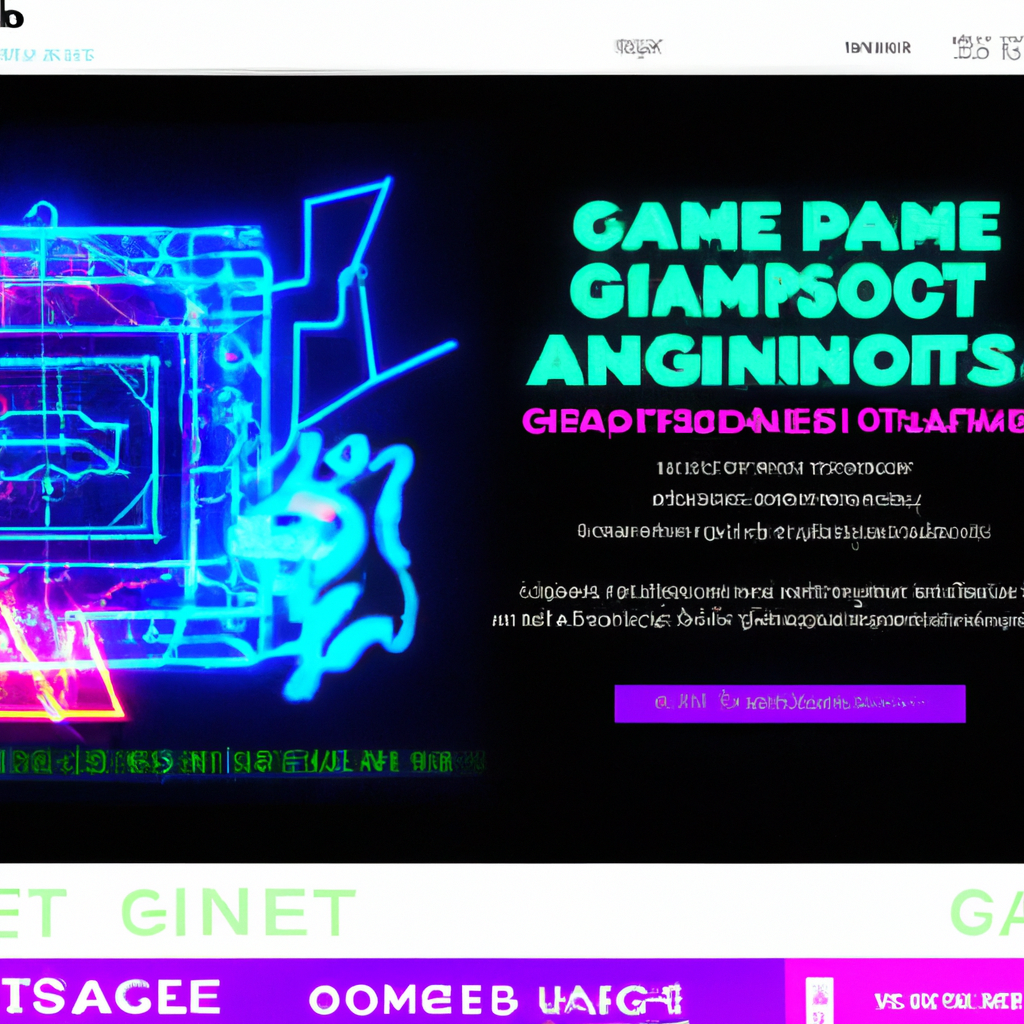 Gallery tile: neon puzzle scene with HUD overlay